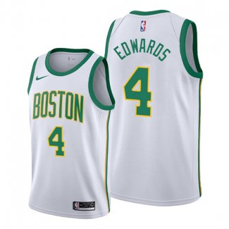 Camiseta Boston Celtics Carsen Edwards NO 4 Ciudad 2019-20 Blanco