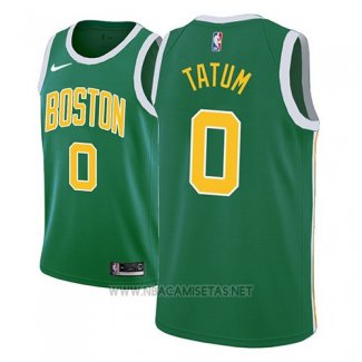 Camiseta Boston Celtics Jayson Tatum NO 0 Earned 2018-19 Verde