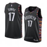 Camiseta Brooklyn Nets Garrett Temple NO 17 Ciudad 2019 Negro