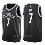 Camiseta Brooklyn Nets Jeremy Lin NO 7 Icon 2017-18 Negro