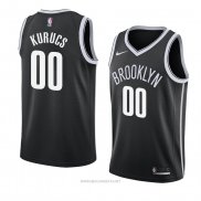 Camiseta Brooklyn Nets Rodions Kurucs NO 00 Icon 2018 Negro