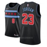 Camiseta Chicago Bulls Michael Jordan NO 23 Ciudad 2018-19 Negro