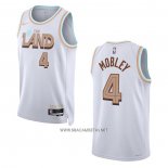 Camiseta Cleveland Cavaliers Evan Mobley NO 4 Ciudad 2022-23 Blanco