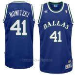 Camiseta Dallas Mavericks Dirk Nowitzki NO 41 Retro Azul