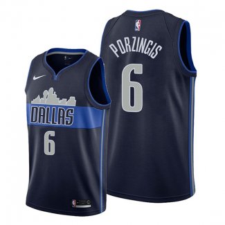 Camiseta Dallas Mavericks Kristaps Porzingis NO 6 Statement Azul