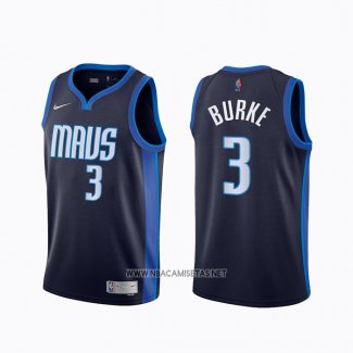 Camiseta Dallas Mavericks Trey Burke NO 3 Earned 2020-21 Azul