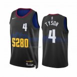 Camiseta Denver Nuggets Hunter Tyson NO 4 Ciudad 2023-24 Negro