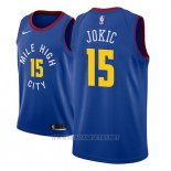 Camiseta Denver Nuggets Nikola Jokic NO 15 Statement 2018-19 Azul