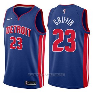 Camiseta Detroit Pistons Blake Griffin NO 23 Icon 2017-18 Azul