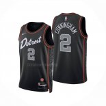 Camiseta Detroit Pistons Jared Cunningham NO 2 Ciudad 2024-25 Negro
