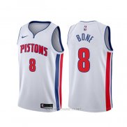 Camiseta Detroit Pistons Jordan Bone NO 8 Association Blanco