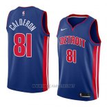 Camiseta Detroit Pistons Jose Calderon NO 81 Icon 2018 Azul