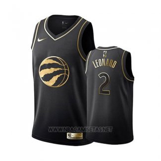 Camiseta Golden Edition Houston Rockets Kawhi Leonard NO 2 Negro