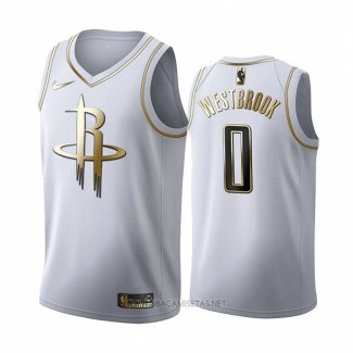 Camiseta Golden Edition Houston Rockets Russell Westbrook NO 0 Blanco