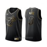 Camiseta Golden Edition Miami Heat Dwyane Wade NO 3 Negro