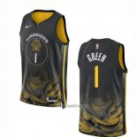 Camiseta Golden State Warriors Jamychal Green NO 1 Ciudad 2022-23 Negro