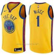 Camiseta Golden State Warriors Javale Mcgee NO 1 Chinese Heritage Ciudad 2017-18 Amarillo