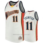 Camiseta Golden State Warriors Klay Thompson NO 11 2009-10 Hardwood Classics Blanco