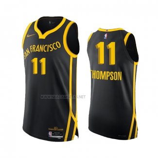 Camiseta Golden State Warriors Klay Thompson NO 11 Ciudad Autentico 2023-24 Negro