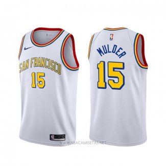 Camiseta Golden State Warriors Mychal Mulder NO 15 Classic Blanco