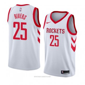 Camiseta Houston Rockets Austin Rivers NO 25 Association 2018 Blanco