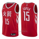 Camiseta Houston Rockets Clint Capela NO 15 Ciudad 2017-18 Rojo