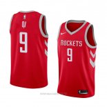 Camiseta Houston Rockets Zhou Qi NO 9 Icon 2018 Rojo