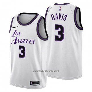 Camiseta Los Angeles Lakers Anthony Davis NO 3 Ciudad 2022-23 Blanco