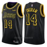 Camiseta Los Angeles Lakers Brandon Ingram NO 14 Ciudad 2018 Negro