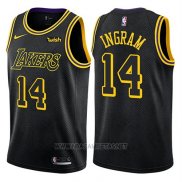 Camiseta Los Angeles Lakers Brandon Ingram NO 14 Ciudad 2018 Negro