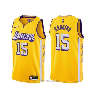 Camiseta Los Angeles Lakers Demarcus Cousins NO 15 Ciudad Amarillo
