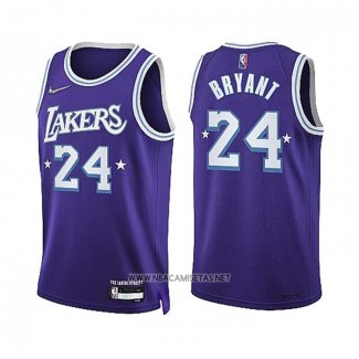 Camiseta Los Angeles Lakers Kobe Bryant NO 24 Ciudad Edition 2021-22 Violeta