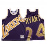 Camiseta Los Angeles Lakers Kobe Bryant NO 24 Mitchell & Ness Big Face Violeta