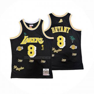 Camiseta Los Angeles Lakers Kobe Bryant NO 8 Hardwood Classics Mitchell & Ness 1996-97 Negro