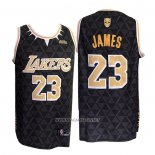 Camiseta Los Angeles Lakers Lebron James NO 23 Negro