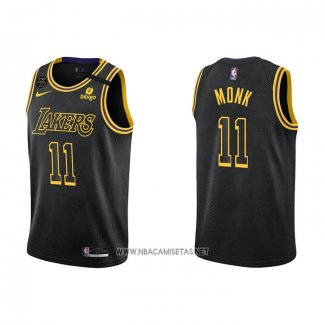 Camiseta Los Angeles Lakers Malik Monk NO 11 Mamba 2021-22 Negro