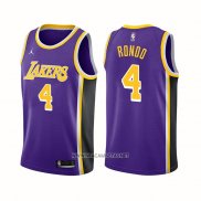 Camiseta Los Angeles Lakers Rajon Rondo NO 4 Statement Edition 2021-22 Violeta