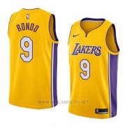 Camiseta Los Angeles Lakers Rajon Rondo NO 9 Icon 2018 Amarillo