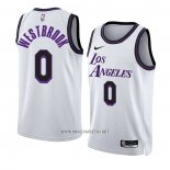 Camiseta Los Angeles Lakers Russell Westbrook NO 0 Ciudad 2022-23 Blanco