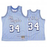 Camiseta Los Angeles Lakers Shaquille O'Neal NO 34 Mitchell & Ness 1996-97 Azul Blanco