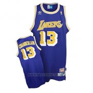 Camiseta Los Angeles Lakers Wilt Chamberlain NO 13 Retro Azul