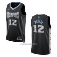 Camiseta Memphis Grizzlies Ja Morant NO 12 Ciudad 2022-23 Negro