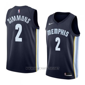 Camiseta Memphis Grizzlies Kobi Simmons NO 2 Icon 2018 Azul
