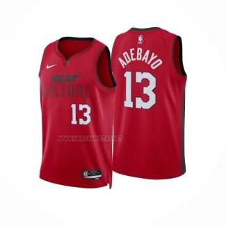 Camiseta Miami Heat Bam Adebayo NO 13 Ciudad 2024-25 Rojo