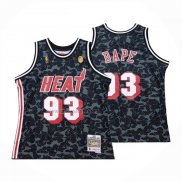 Camiseta Miami Heat Bape NO 93 Hardwood Classic Negro