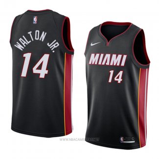 Camiseta Miami Heat Derrick Walton Jr. NO 14 Icon 2018 Negro