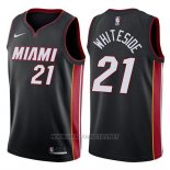 Camiseta Miami Heat Hassan Whiteside NO 21 Icon 2018 Negro
