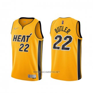 Camiseta Miami Heat Jimmy Butler NO 22 Earned 2020-21 Oro