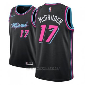 Camiseta Miami Heat Rodney McGruder NO 17 Ciudad 2018-19 Negro