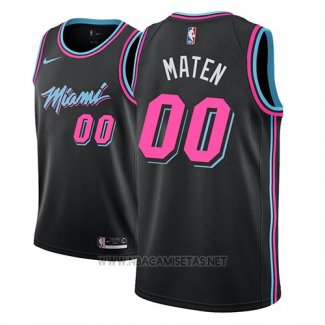 Camiseta Miami Heat Yante Maten NO 00 Ciudad 2018-19 Negro